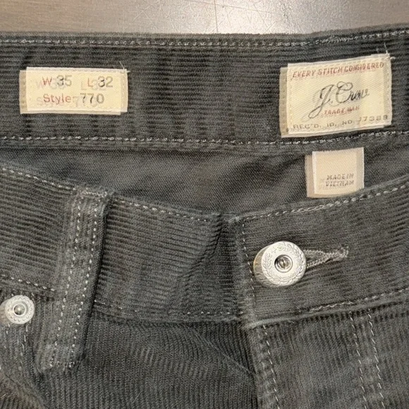 J Crew Olive Green Corduroys 35/32 - Picture 3 of 5
